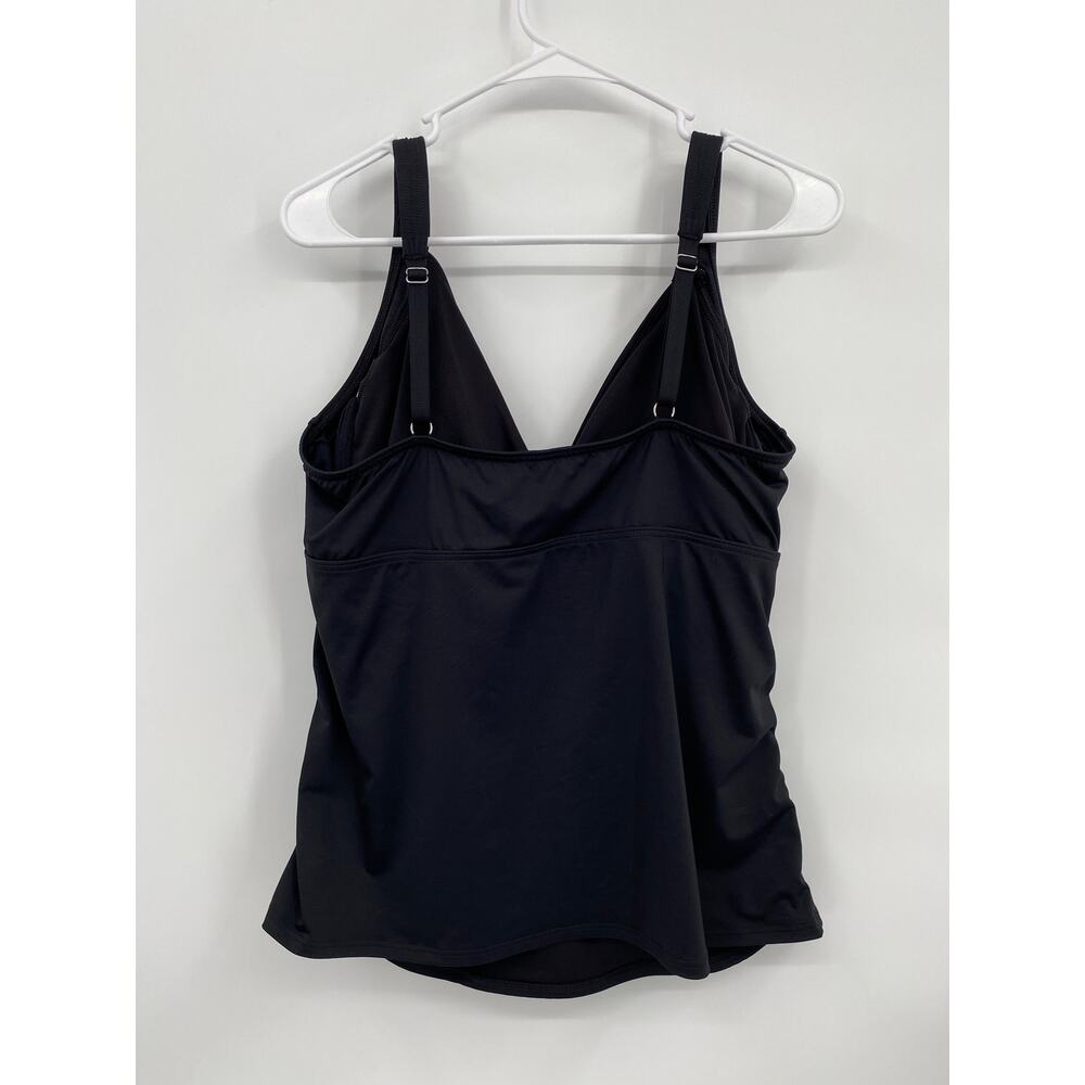 Lands End Women's Chlorine Resistant Wrap Underwire Tankini Swimsuit Top 18 - Picture 8 of 11